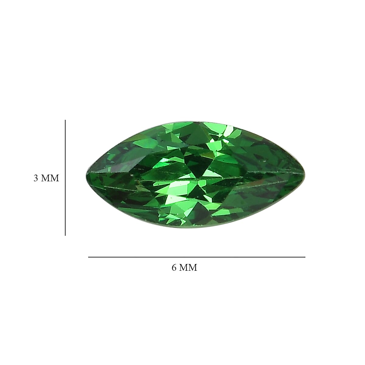 Set of 3 Green Cubic Zirconia Loose Gemstones in Marquee Shape 0.96 Ct. 8062458 4