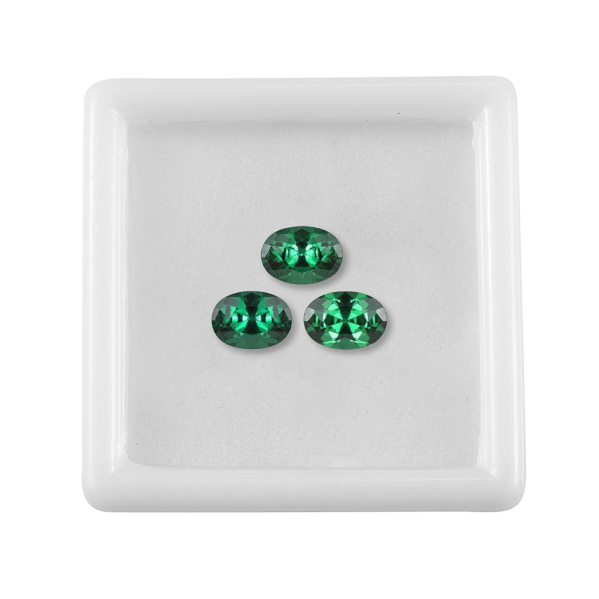 Set of 3 Green Cubic Zirconia Loose Gemstones in Oval Shape  3.49 Ct. 8062461 3