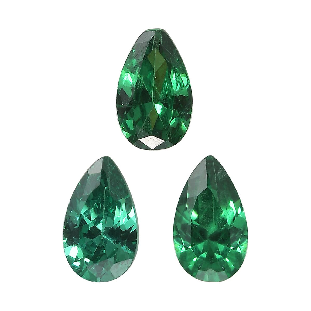 Green Cubic Zirconia Pear Shape Gemstone 0.85 Ct.