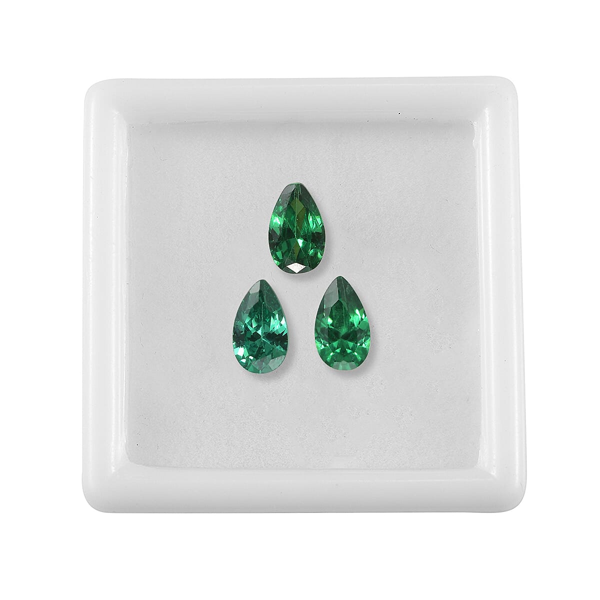 Set of 3 Green Cubic Zirconia Loose Gemstones in Pear Shape 0.85 Ct. 8062463 3