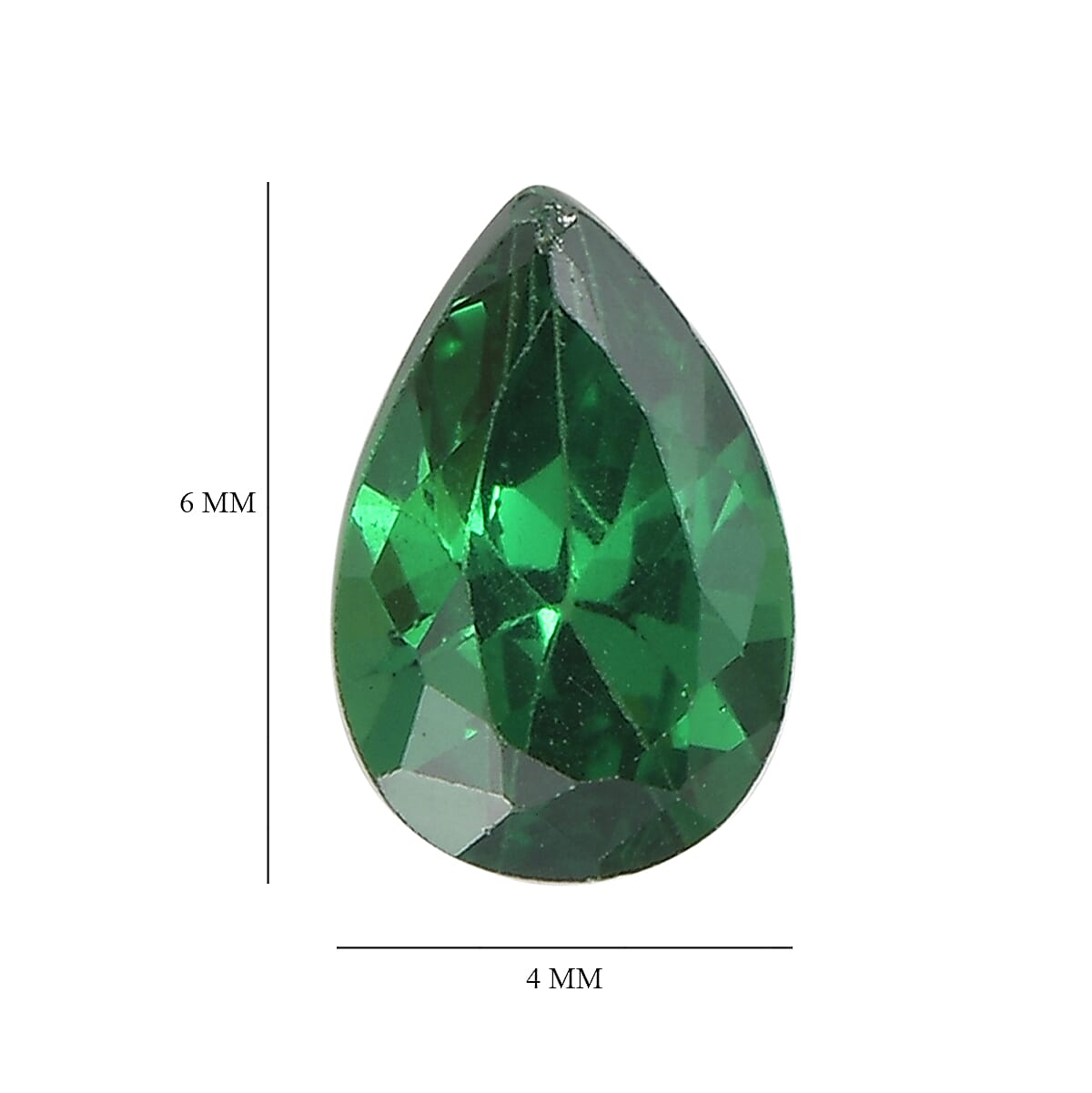 Set of 3 Green Cubic Zirconia Loose Gemstones in Pear Shape 1.73 Ct. 8062465 4