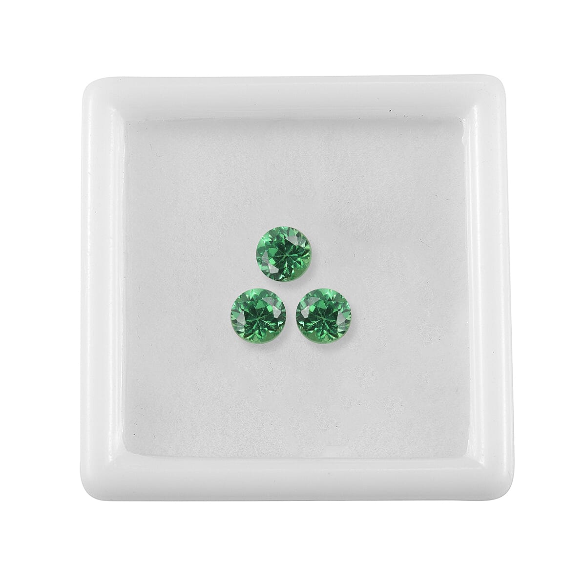2.29 Ct. Set of 3 Green Cubic Zirconia Loose Gemstones in Round Shape 8062466 3
