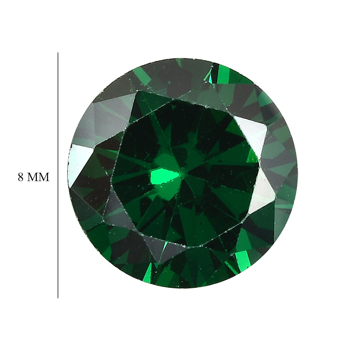 Green Cubic Zirconia Round 8 mm Gemstone, 6.40 Ct 8505916 4