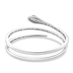 BIGGEST DESIGNER CLOSEOUT - Biacco Collection - Green Cubic Zirconia & White Cubic Zirconia Serpent Bangle (Size 7.5)