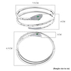 BIGGEST DESIGNER CLOSEOUT - Biacco Collection - Green Cubic Zirconia & White Cubic Zirconia Serpent Bangle (Size 7.5)