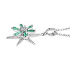Lustro Stella - Green Cubic Zirconia, White Cubic Zirconia  Necklace (Size - 20)