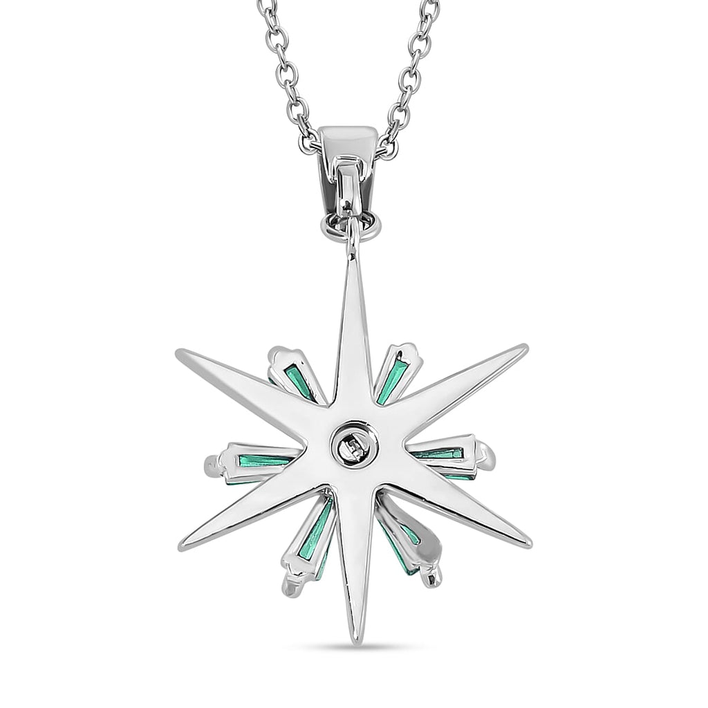 Lustro Stella - Green Cubic Zirconia, White Cubic Zirconia  Necklace (Size - 20)