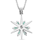 Lustro Stella - Green Cubic Zirconia, White Cubic Zirconia  Necklace (Size - 20)