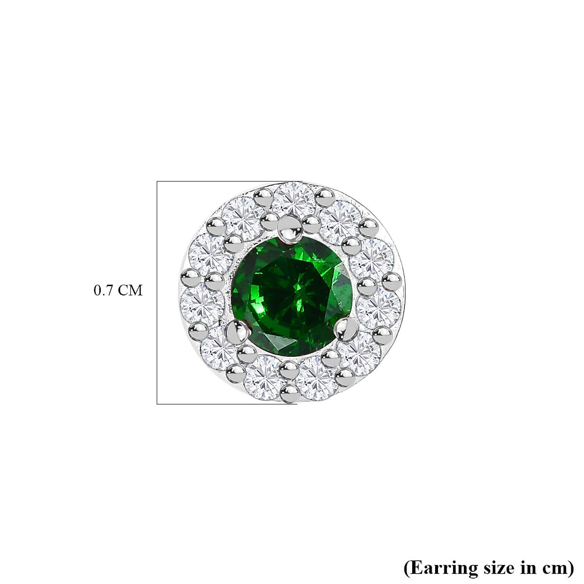 Chrome Cubic Zirconia and White Cubic Zirconia Halo Stud Earrings in Sterling Silver 7569530 7