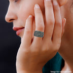 Green Diamond Ring in 18K Vermeil Yellow Gold Plated Sterling Silver 1.98 Ct, Silver Wt. 5.58 Gms.
