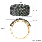 Green Diamond Ring in 18K Vermeil Yellow Gold Plated Sterling Silver 1.98 Ct, Silver Wt. 5.58 Gms.