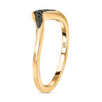 Green Diamond Wishbone Ring in 18K Vermeil Yellow Gold Plated Sterling Silver 0.051 Ct.