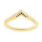 Green Diamond Wishbone Ring in 18K Vermeil Yellow Gold Plated Sterling Silver 0.051 Ct.