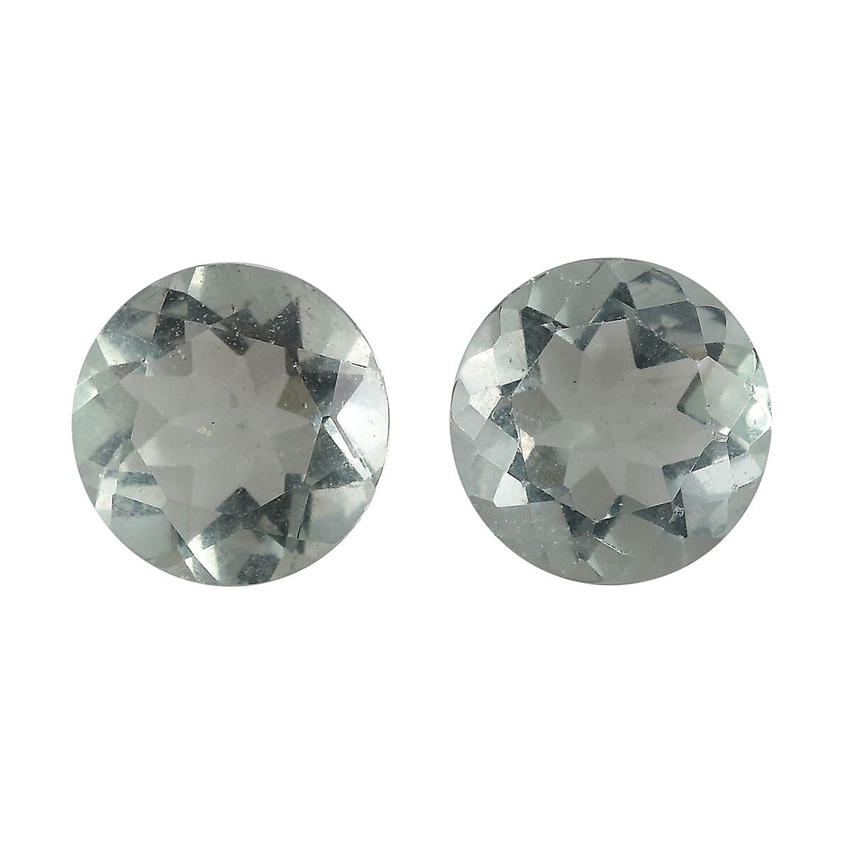 Set of 2 Green Fluorite Loose Gemstones in Round Shape (8mm) 7851379 0