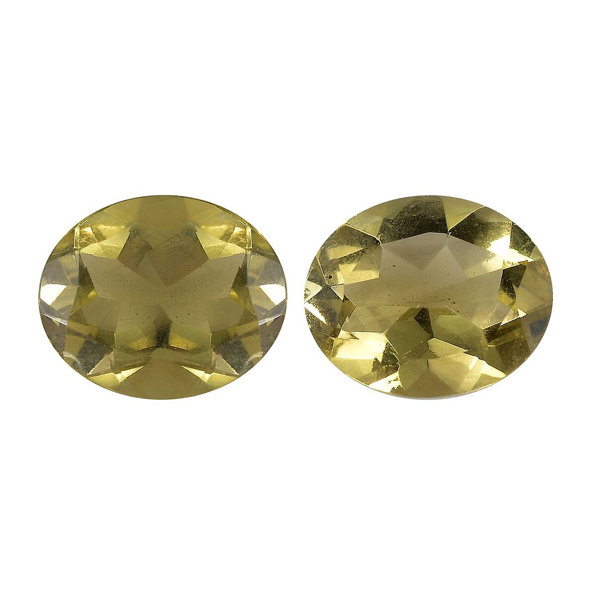 Set of 2 Green Gold Quartz Loose Gemstones in Oval Shape (11x9mm) 7851407 0