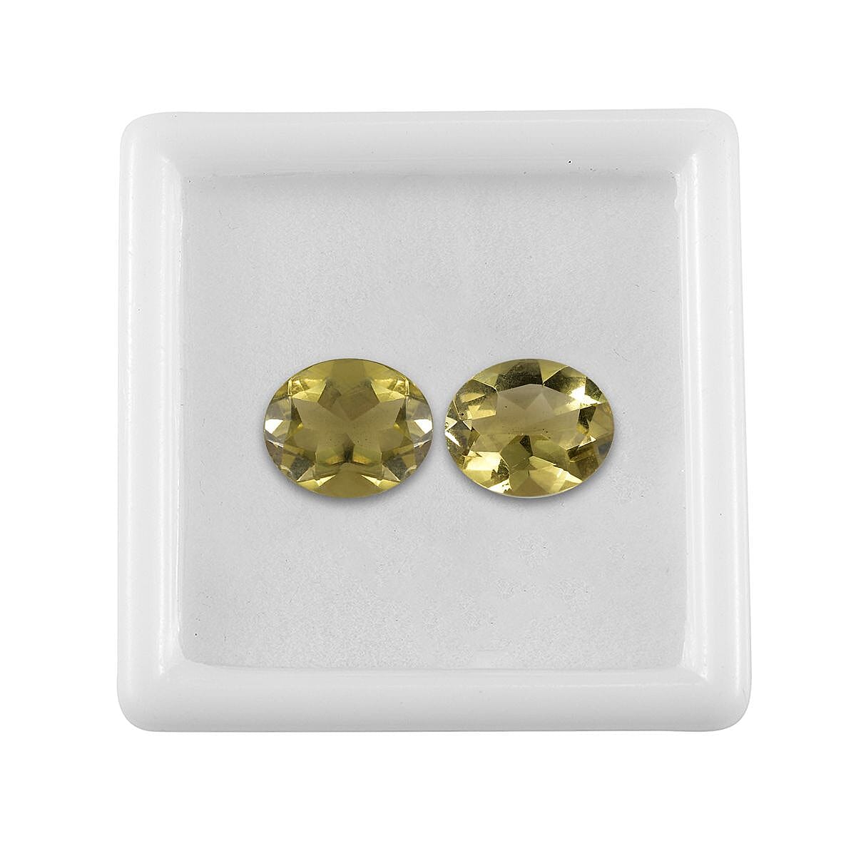 Set of 2 Green Gold Quartz Loose Gemstones in Oval Shape (11x9mm) 7851407 4