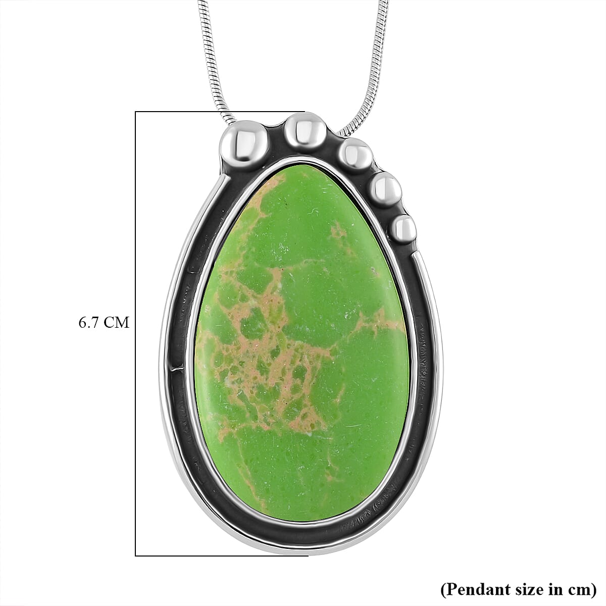 Green Imperial Jasper Pear Necklace (Size - 24 - 4 Ext) 50.00 Ct. 7670012 6