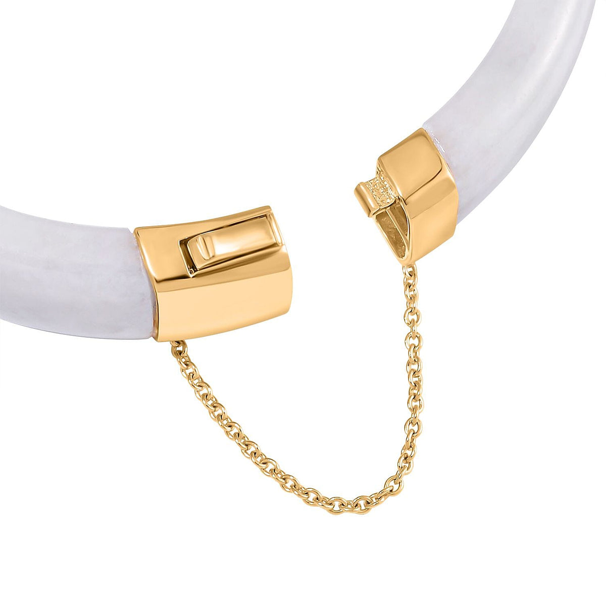 Natural Jadeite Jade Carved Hinged Bangle in 18K Gold Vermeil Plated Sterling Silver 235 Ct (Size 7.5) 7697249 5