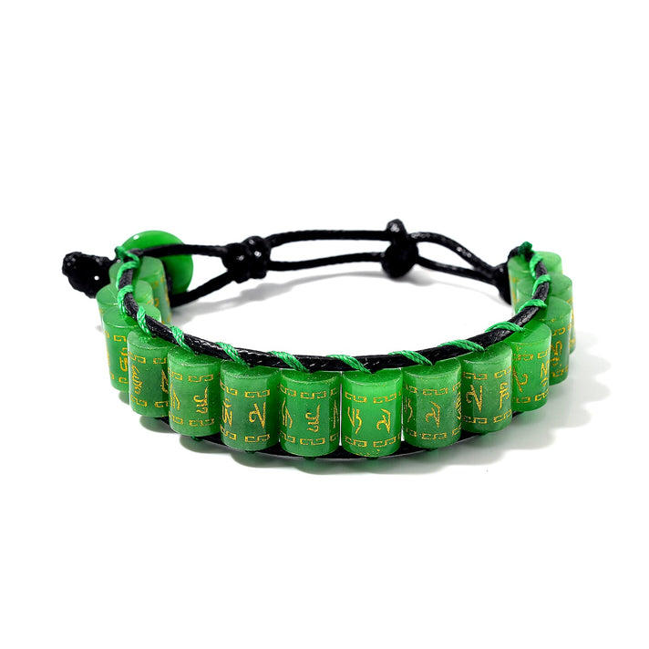 FIRST TIME EVER - Green Jadeite Barrel Feng Shui Bracelet (Size 6-9) 215.00 Ct. 8378330 1