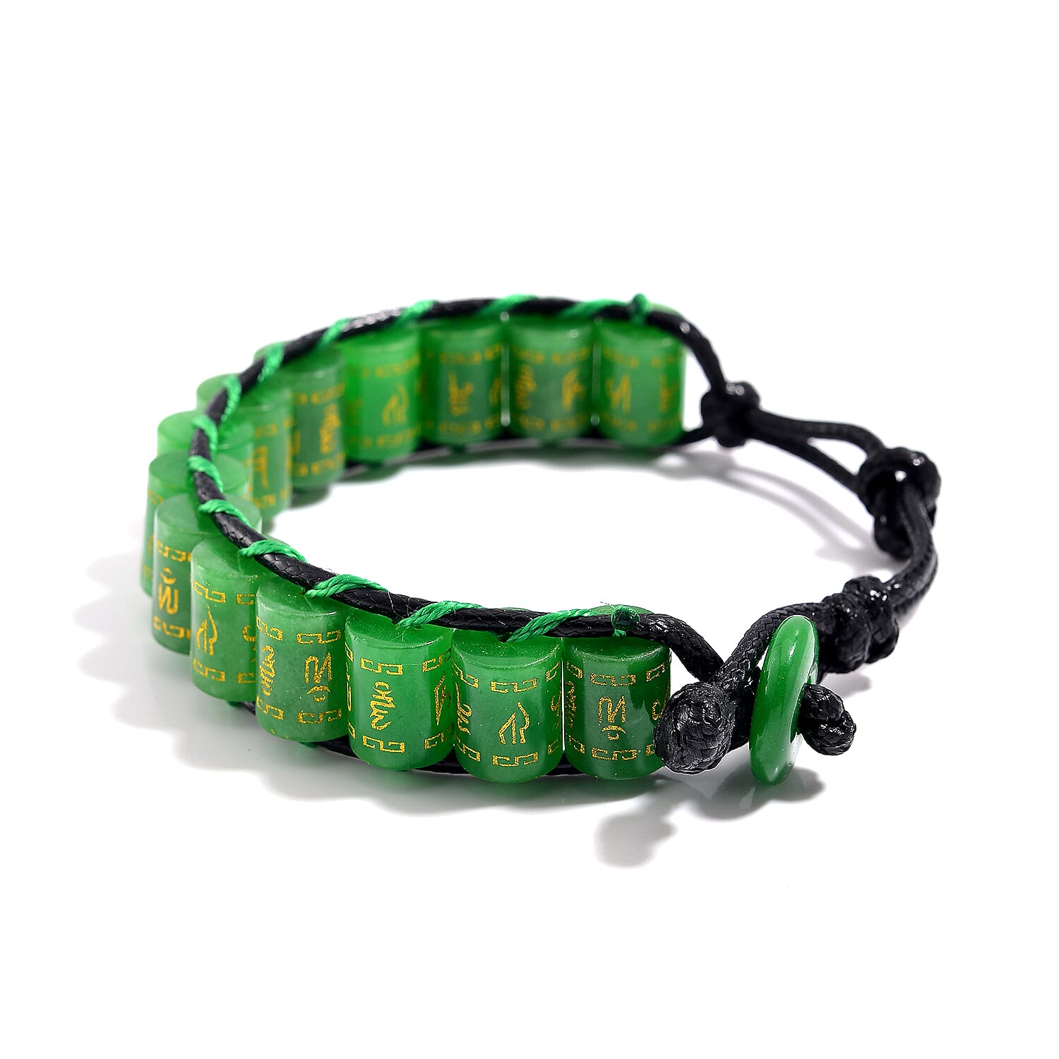 FIRST TIME EVER - Green Jadeite Barrel Feng Shui Bracelet (Size 6-9) 215.00 Ct. 8378330 4