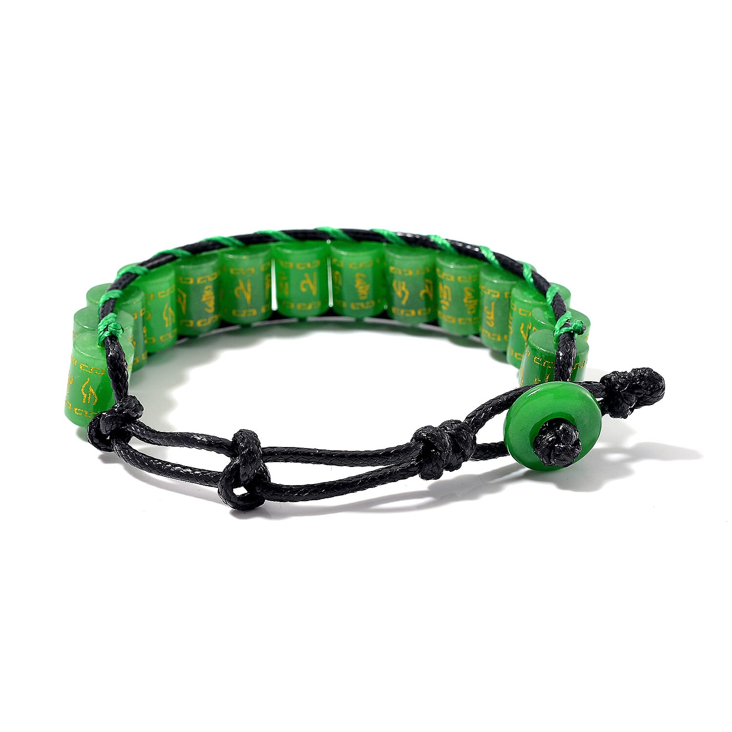 FIRST TIME EVER - Green Jadeite Barrel Feng Shui Bracelet (Size 6-9) 215.00 Ct. 8378330 5