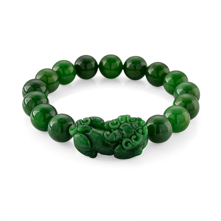 Enhanced Green Jade Beads Curving Cut Adjustable Bracelet (Size - 7.5) 300.00 Ct. 8519747 1