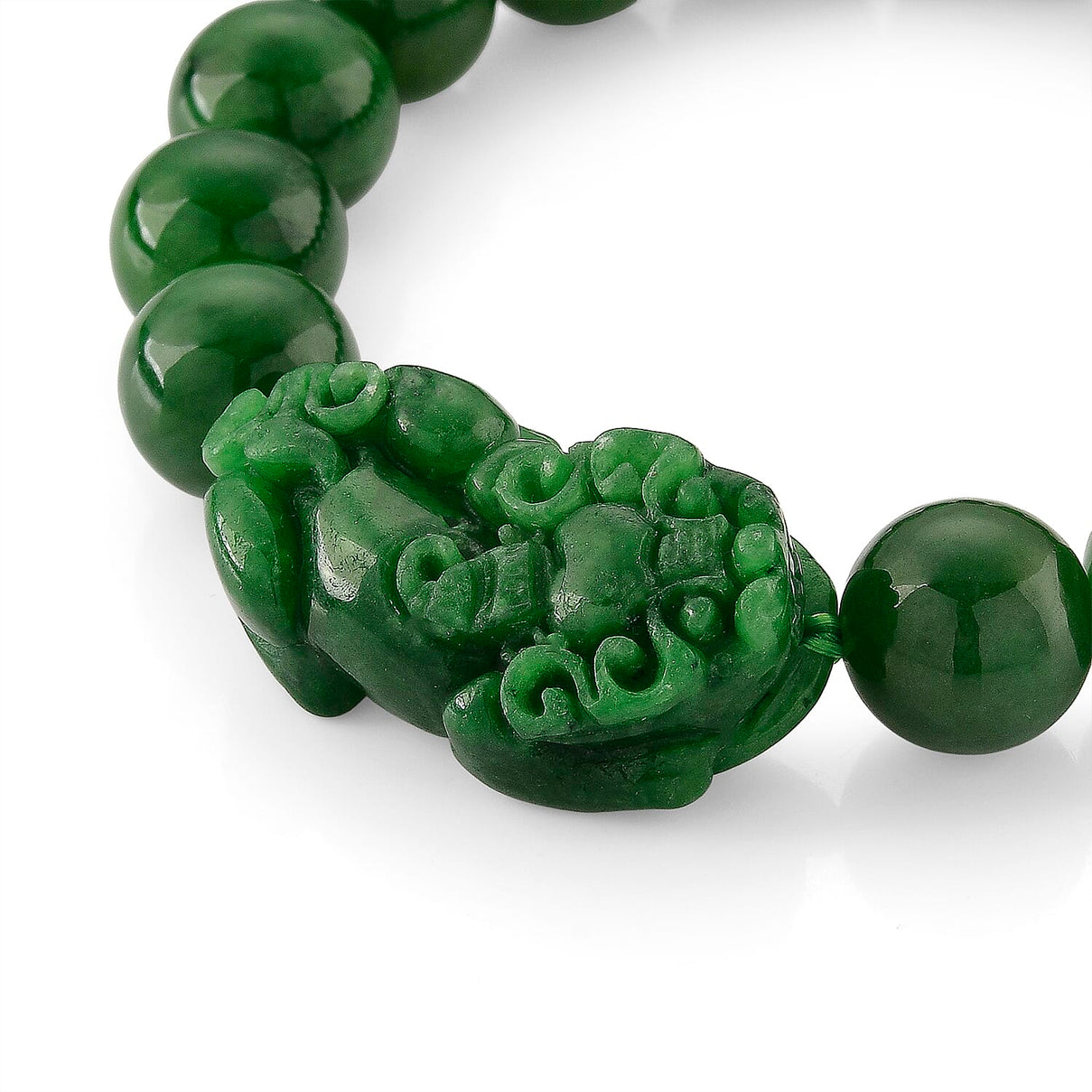 Enhanced Green Jade Beads Curving Cut Adjustable Bracelet (Size - 7.5) 300.00 Ct. 8519747 4
