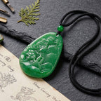 Enhanced Green Jade Beads Curving Cut Necklace (Size - 28) with Adjustable Cotton Thread 85.00 Ct.
