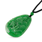 Enhanced Green Jade Beads Curving Cut Necklace (Size - 28) with Adjustable Cotton Thread 85.00 Ct.