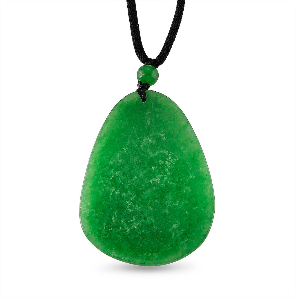 Enhanced Green Jade Beads Curving Cut Necklace (Size - 28) with Adjustable Cotton Thread 85.00 Ct.