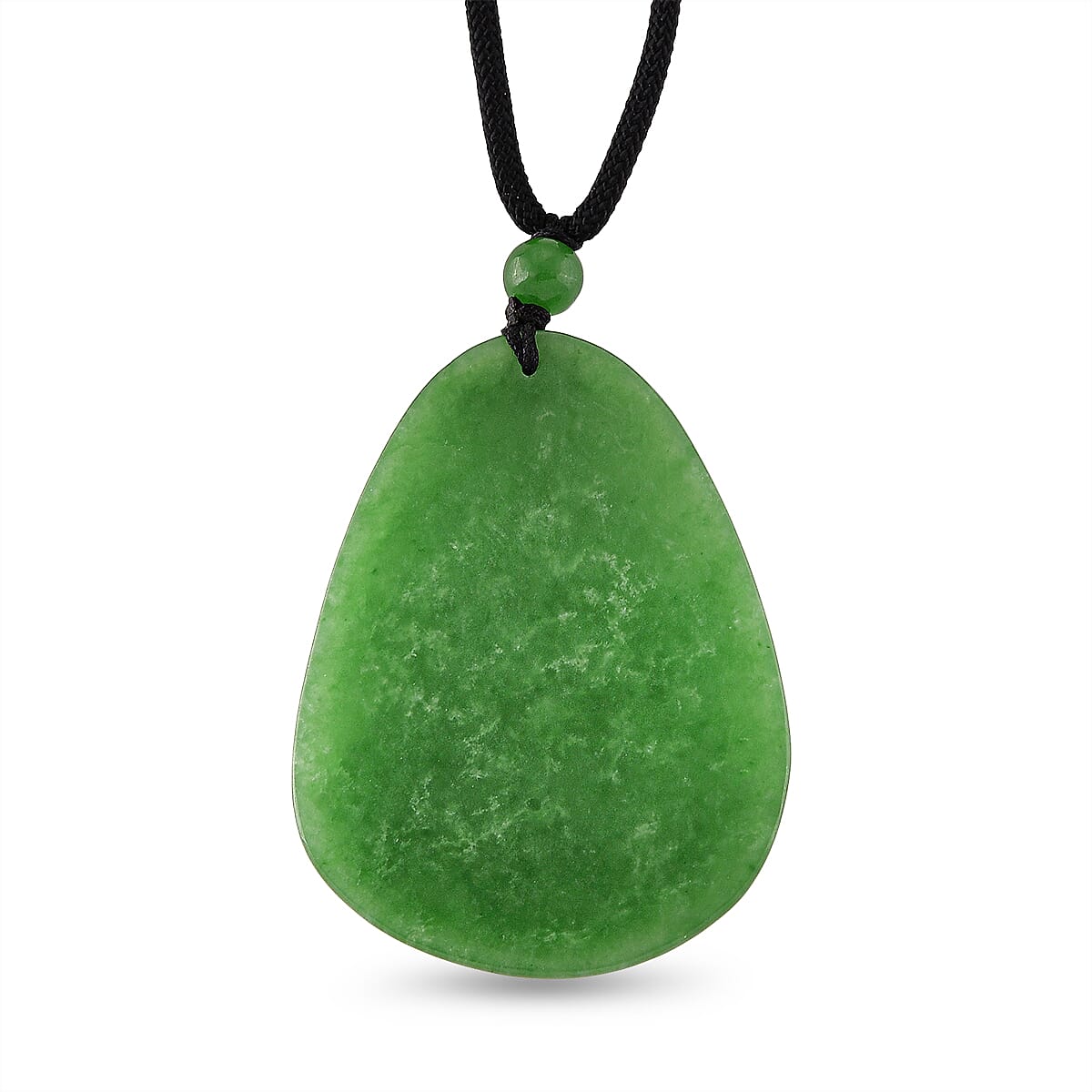 Enhanced Green Jade Beads Curving Cut Necklace (Size - 28) with Adjustable Cotton Thread 85.00 Ct. 8497953 5