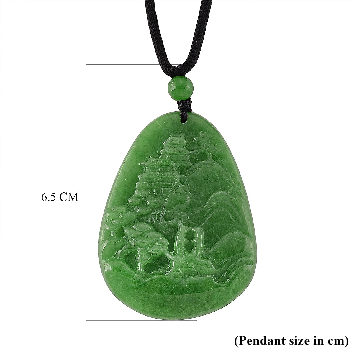 Enhanced Green Jade Beads Curving Cut Necklace (Size - 28) with Adjustable Cotton Thread 85.00 Ct. 8497953 7
