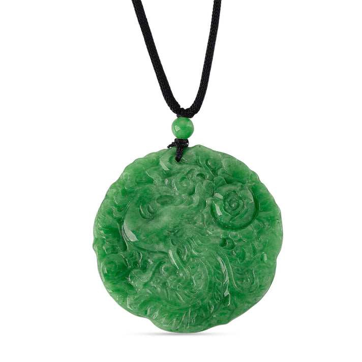 Enhanced Green Jade Beads Necklace (Size - 28) with Adjustable Cotton Thread 110.00 Ct. 8483155 1