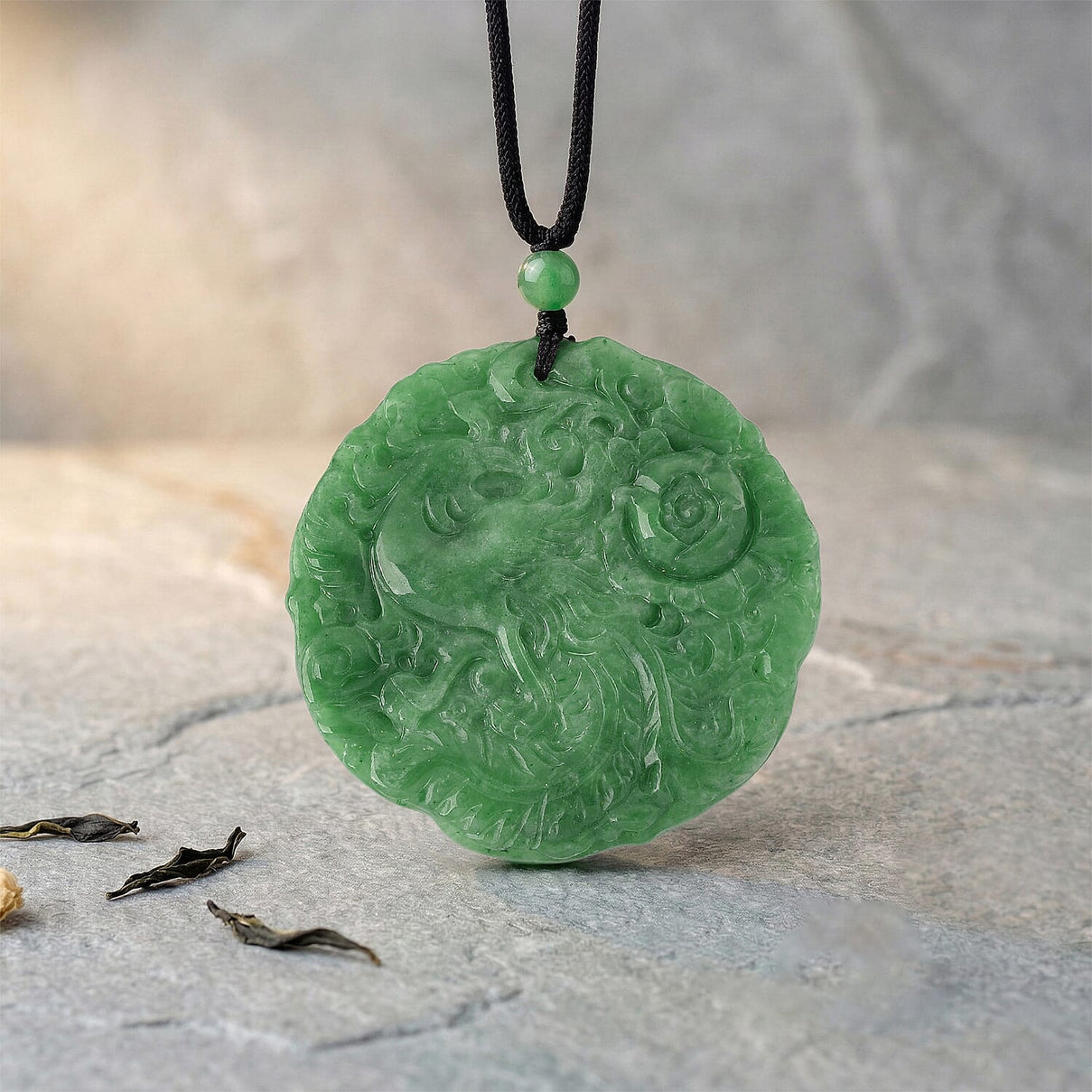 Enhanced Green Jade Beads Necklace (Size - 28) with Adjustable Cotton Thread 110.00 Ct. V32512859 3