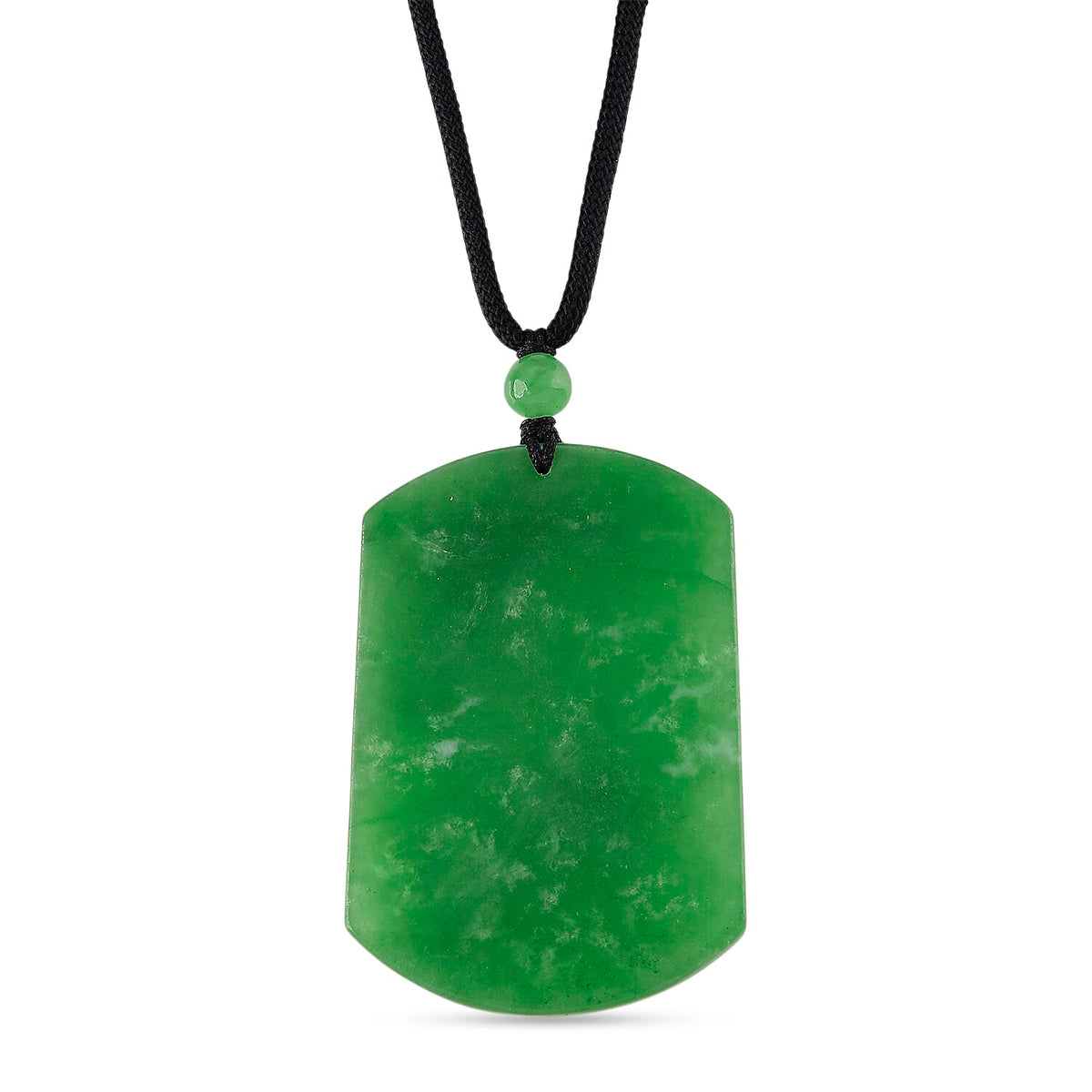 Enhanced  Carved Tiger Burmese Green Jade Beads Necklace (Size - 28) with Adjustable Cotton Thread 110.00 Ct. V32514933 5