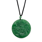 Enhanced Green Jade Beads Double-Sided Carving Necklace (Size - 28) with Adjustable Cotton Thread 220.00 Ct.