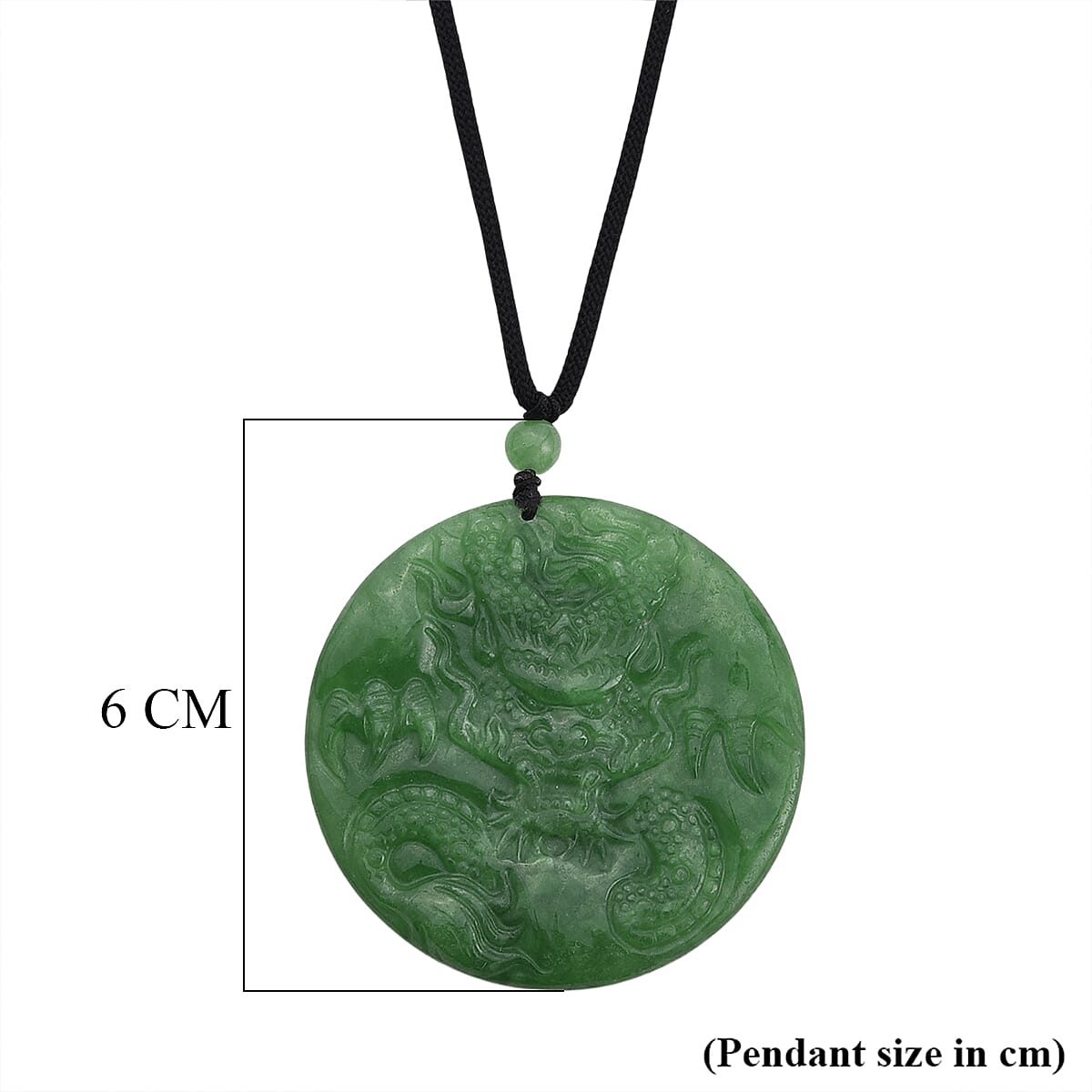 Green Jade Dragons &amp; Buddha Necklace (Size - 28) with Adjustable Cotton Thread 220.00 Ct. V32514494 8