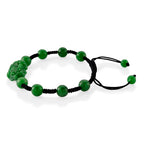 Green Jadeite Jade Carved Pixiu Adjustable Bracelet (Size 6.5-9.5) 35.00 Ct.