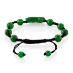 Green Jadeite Jade Carved Pixiu Adjustable Bracelet (Size 6.5-9.5) 35.00 Ct.