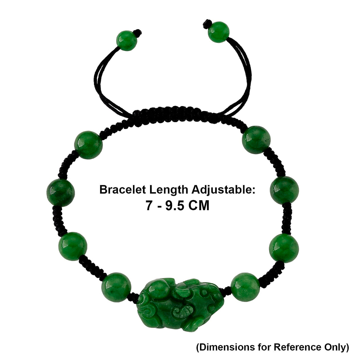 Green Jadeite Jade Carved Pixiu Adjustable Bracelet (Size 6.5-9.5) 35.00 Ct. V32519905 8