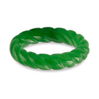 Green Jade Curving Cut Band Ring 20.00 Ct.