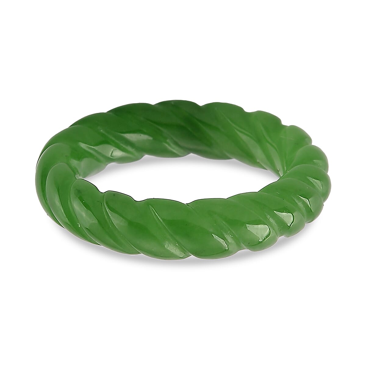 Green Jade Curving Cut Band Ring 20.00 Ct. 8486643 0