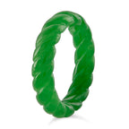 Green Jade Curving Cut Band Ring 20.00 Ct.