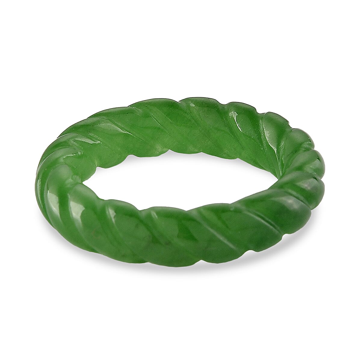 Green Jade Curving Cut Band Ring 20.00 Ct. 8486643 5