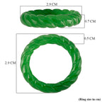Green Jade Curving Cut Band Ring 20.00 Ct.