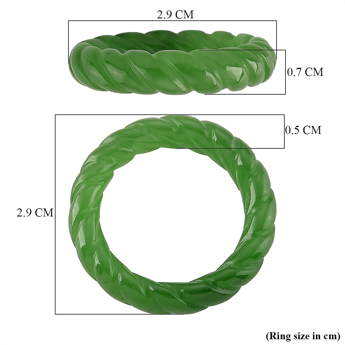 Green Jade Curving Cut Band Ring 20.00 Ct. 8486643 6