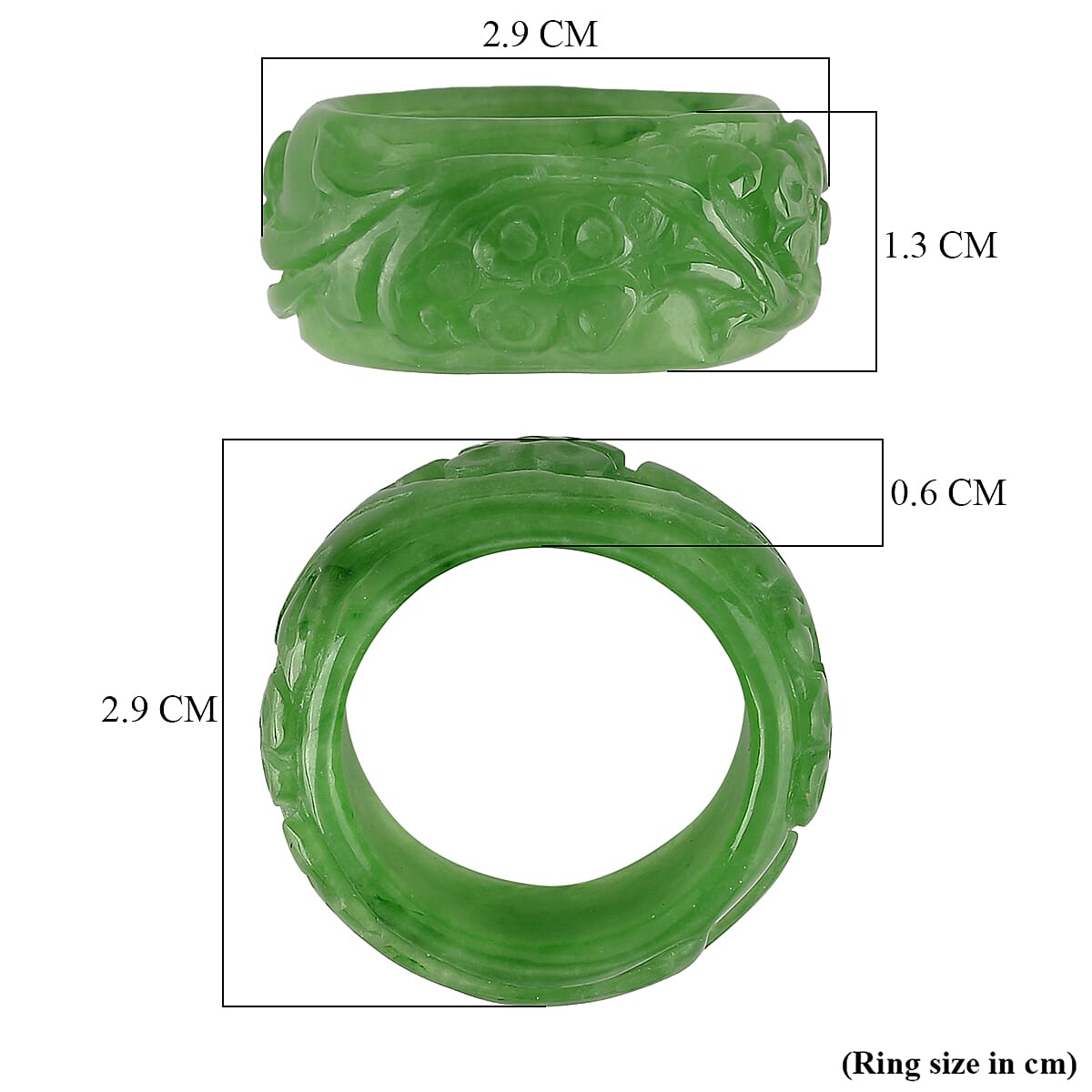 Green Jade Curving Cut Floral Band Ring 30.00 Ct. 8486635 6
