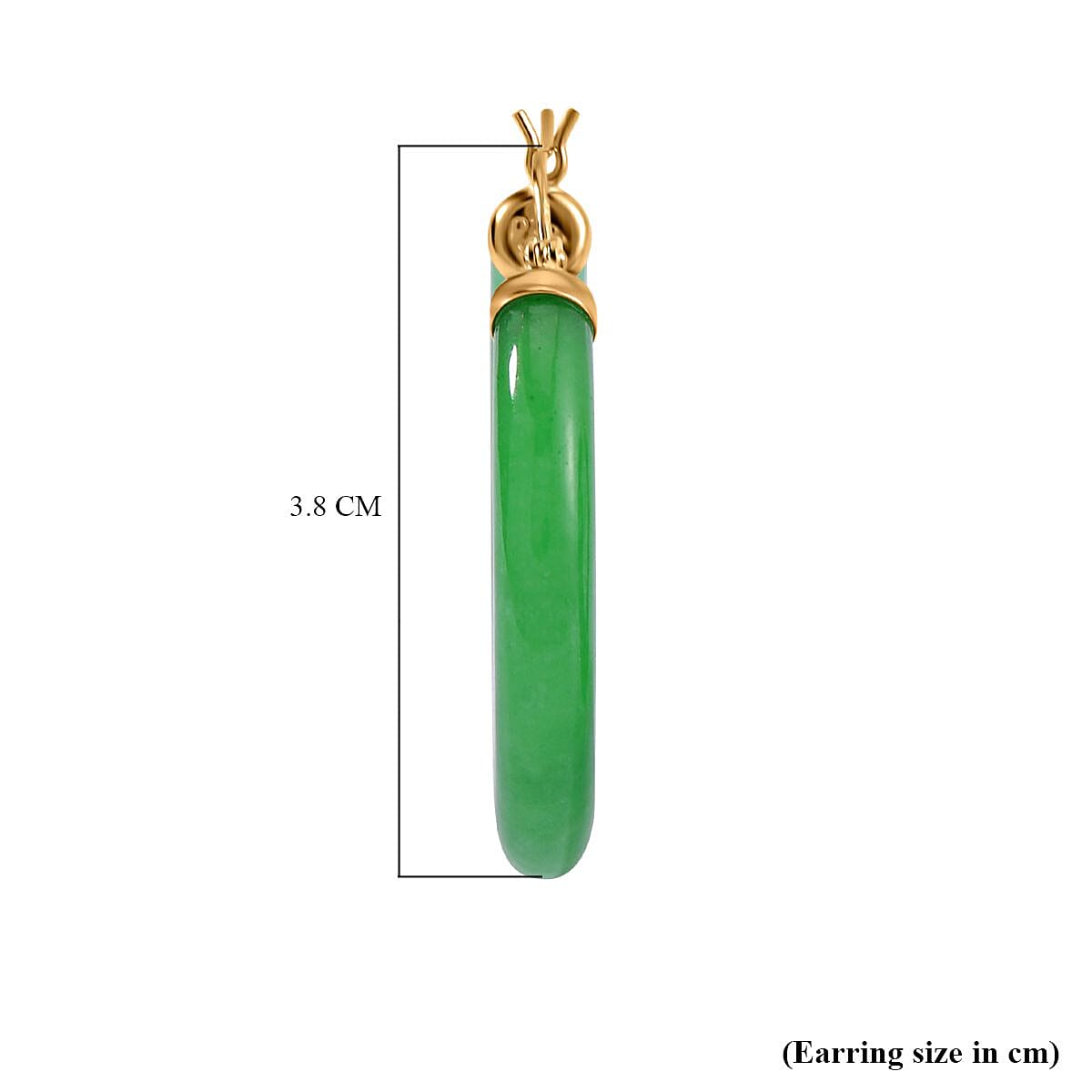 Green Jade Circle Earrings in Yellow Gold Plated Sterling Silver 70.00 Ct. 7691719 4