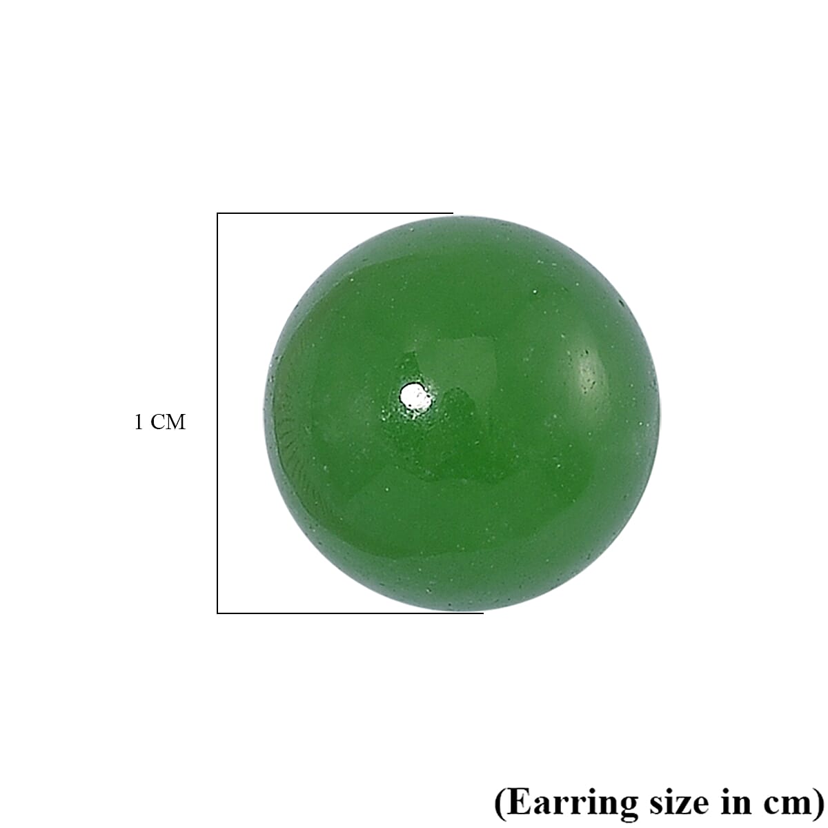 Enhanced Green Jade Earring (10mm) with Push Back in Rhodium Overlay Sterling Silver 15.00 Ct. 8111918 6