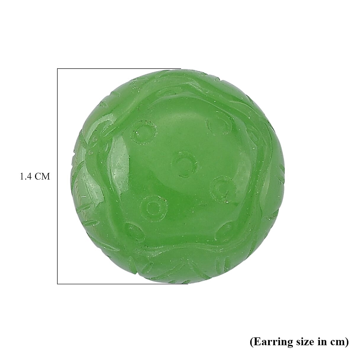Enhanced Green Jade Stud Earring with Push Back in Rhodium Overlay Sterling Silver 35.00 Ct. 8166568 6